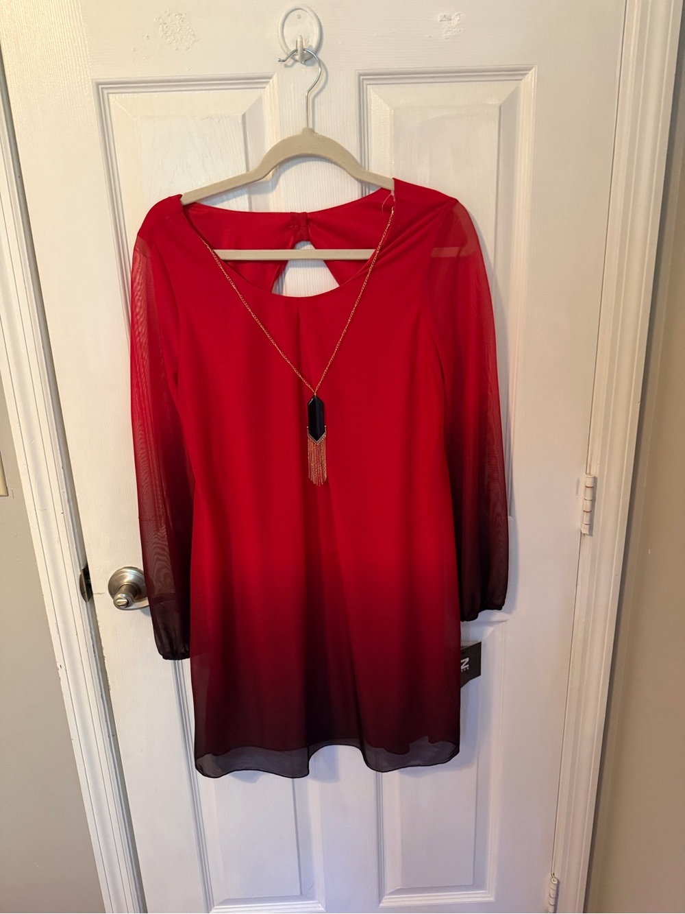 Iz Byer Red Ombre Chiffon Dress